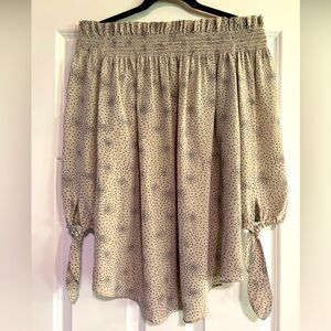 Acrobat Silk Cream Dot Blouse, size M